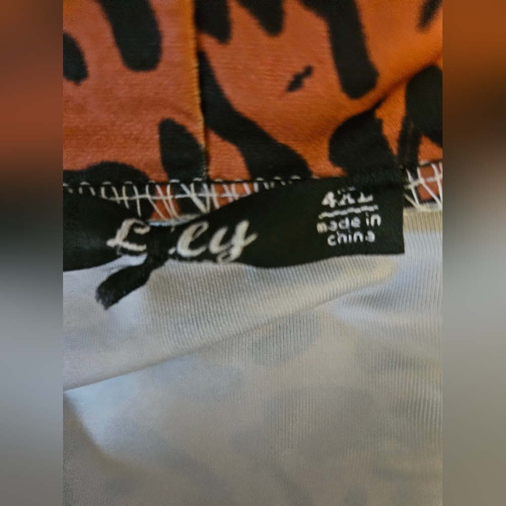 Lilly Pulitzer Black and Orange Leopard Print Coat - Picture 2 of 5